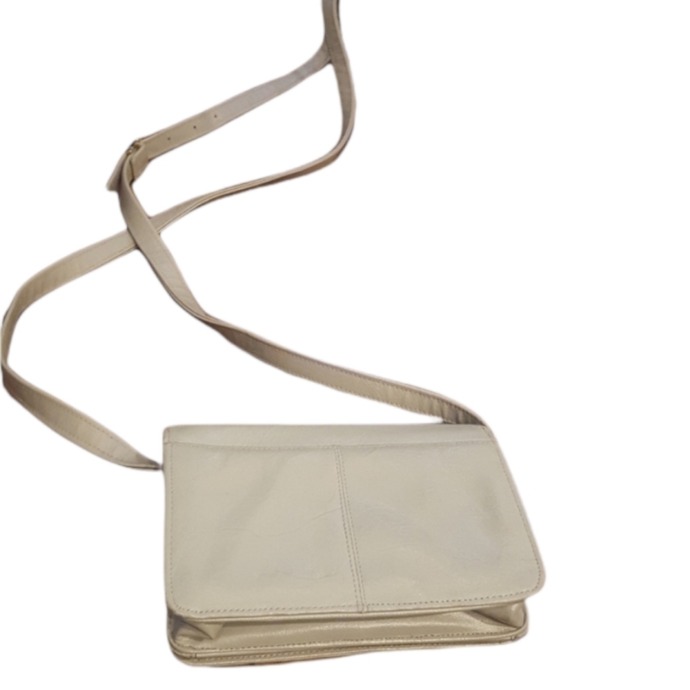 Vintage - Cream‎ Leather Crossbody Bag